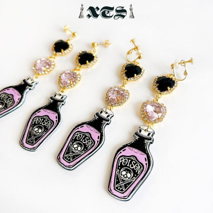 XTS Poison ボトル イヤリング BLACK PINK TS0285