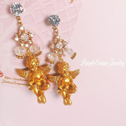 Purple Cream ヴィクトリアンエンジェル ピアス P1215