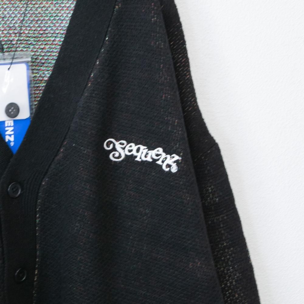 SEQUENZ 1pt刺繍 ヒッピー 花柄 ジャガードニット カーディガン BLACK