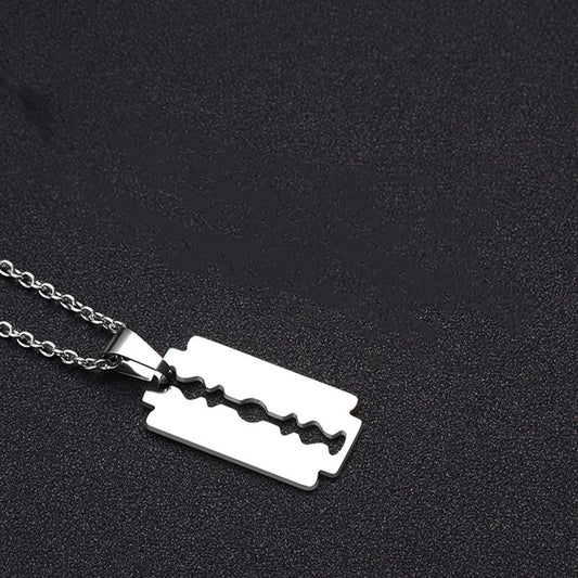Razor motif chain necklace SILVER