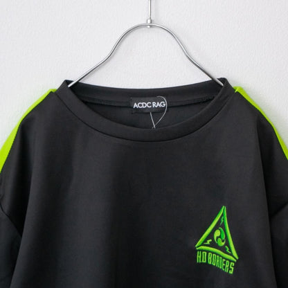 ACDC RAG CYBER PUNK 渦雷 半袖 Tシャツ NEON GREEN BLACK