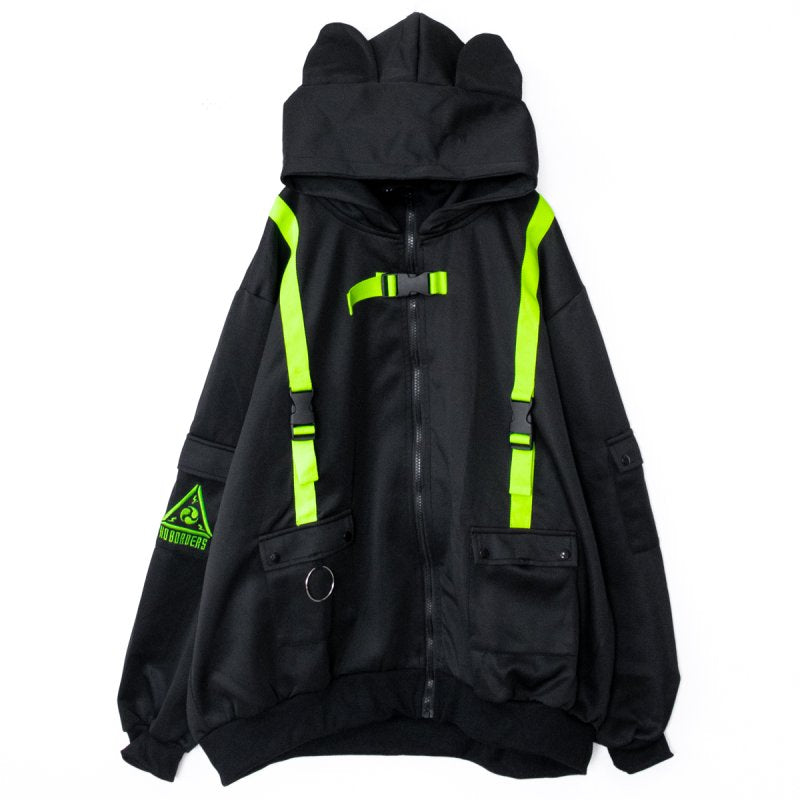 ACDC RAG CYBER PUNK Uzurai Jacket NEON GREEN BLACK