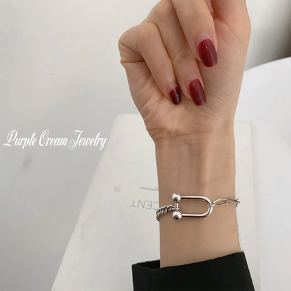 Purple Cream チェーンブレスレット P1041