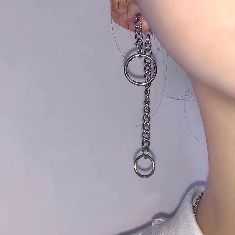 リングチェーン ピアス SILVER