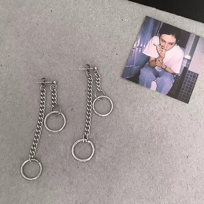 リングチェーン ピアス SILVER