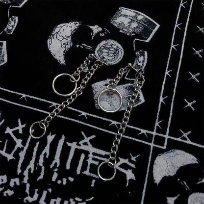 リングチェーン ピアス SILVER