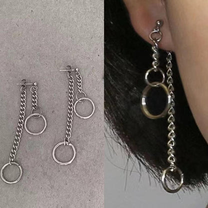 リングチェーン ピアス SILVER