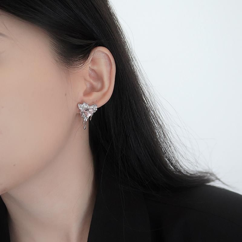 メルティング ピンクハート ピアス SILVER PINK