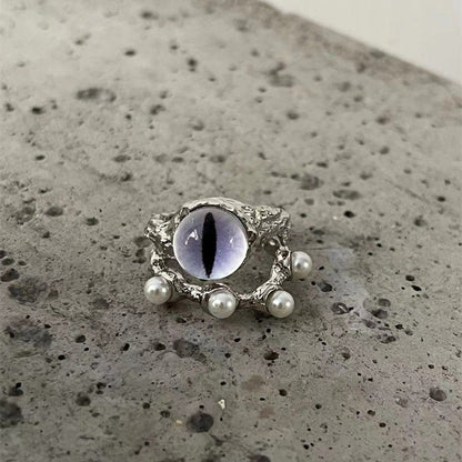 EYE pearl ring SILVER