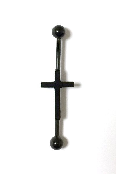 CROSS INDUSTRIAL BODY PIERCING 12G BLACK