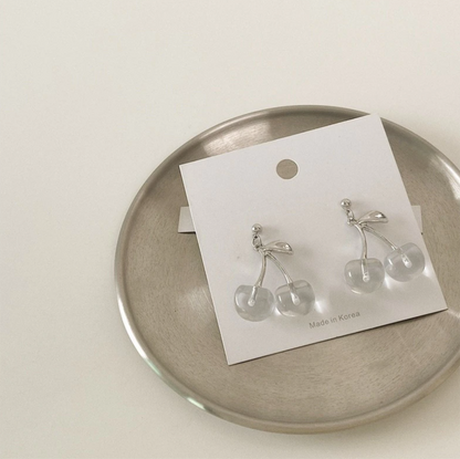 Purple Cream クリアチェリーピアス P793