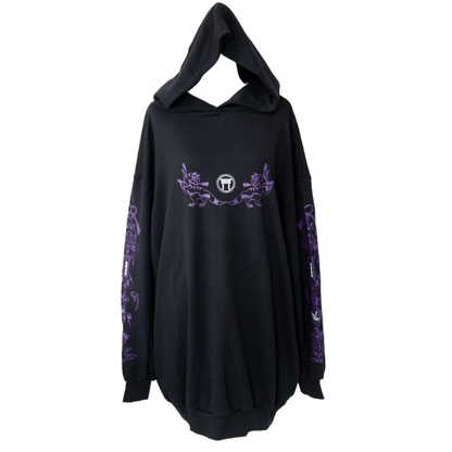 ACDC RAG 稲荷 パーカー 原宿系 和風 着物 狐 BLACK/PURPLE