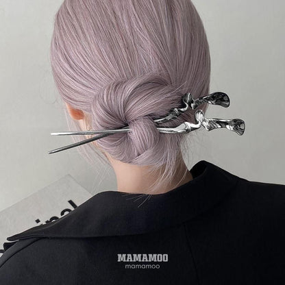 Metallic 18cm Hairpin BLACK SILVER