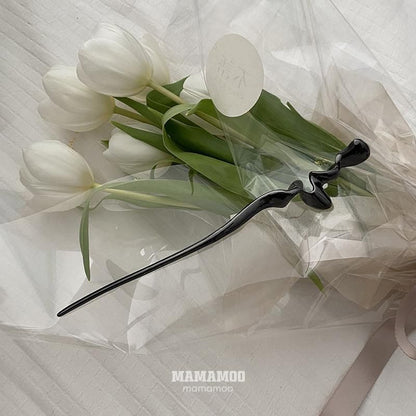メタリック 18cm かんざし BLACK SILVER