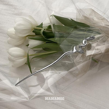 メタリック 18cm かんざし BLACK SILVER