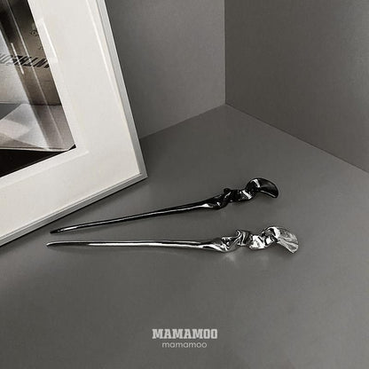メタリック 18cm かんざし BLACK SILVER
