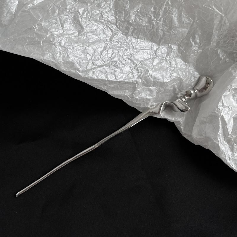 メタリック 18cm かんざし BLACK SILVER