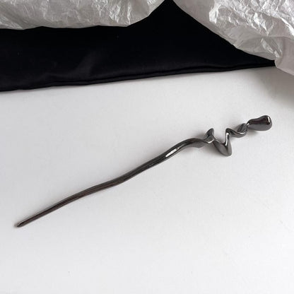 メタリック 18cm かんざし BLACK SILVER