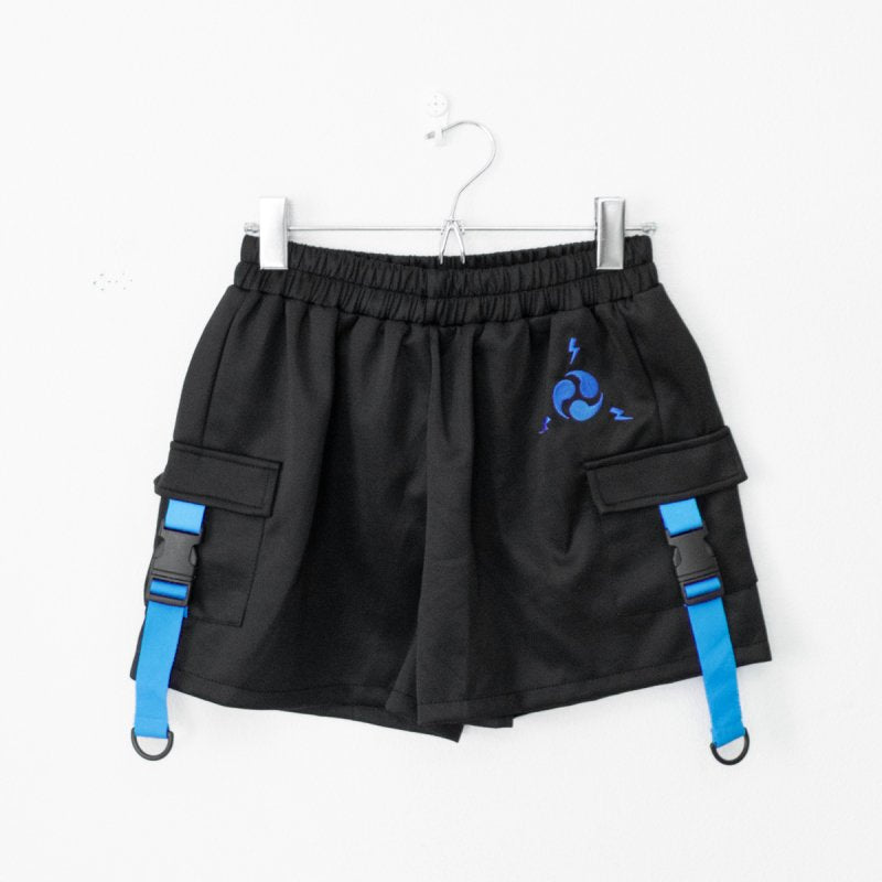 ACDC RAG CYBER PUNK vortex shorts NEON BLUE BLACK