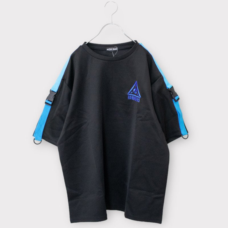 ACDC RAG CYBER PUNK 渦雷 半袖 Tシャツ NEON BLUE BLACK