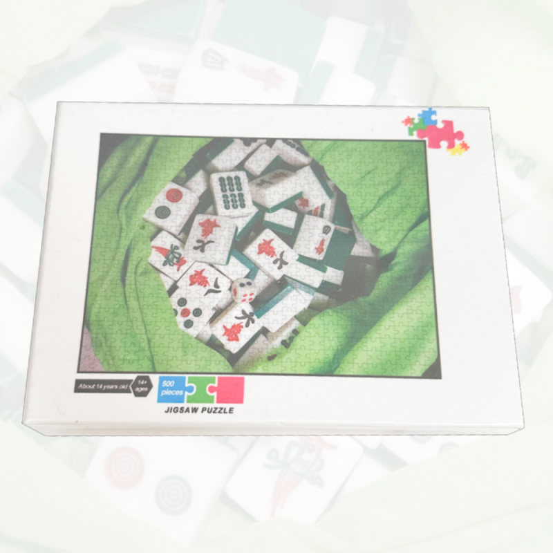 Mahjong tiles 500 piece wooden puzzle