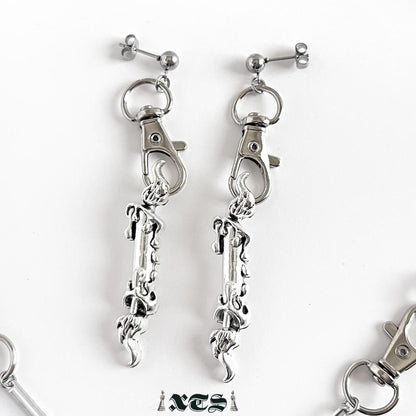 XTS キャンドル チェーン ピアス イヤリング SILVER TS0292