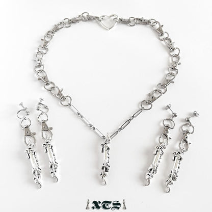 XTS キャンドル チェーン ピアス イヤリング SILVER TS0292