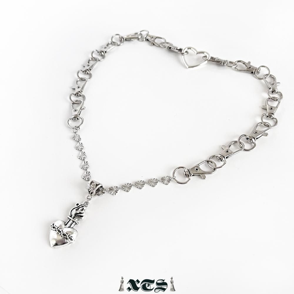 XTS ハート コラソン チェーン ネックレス SILVER TS0293