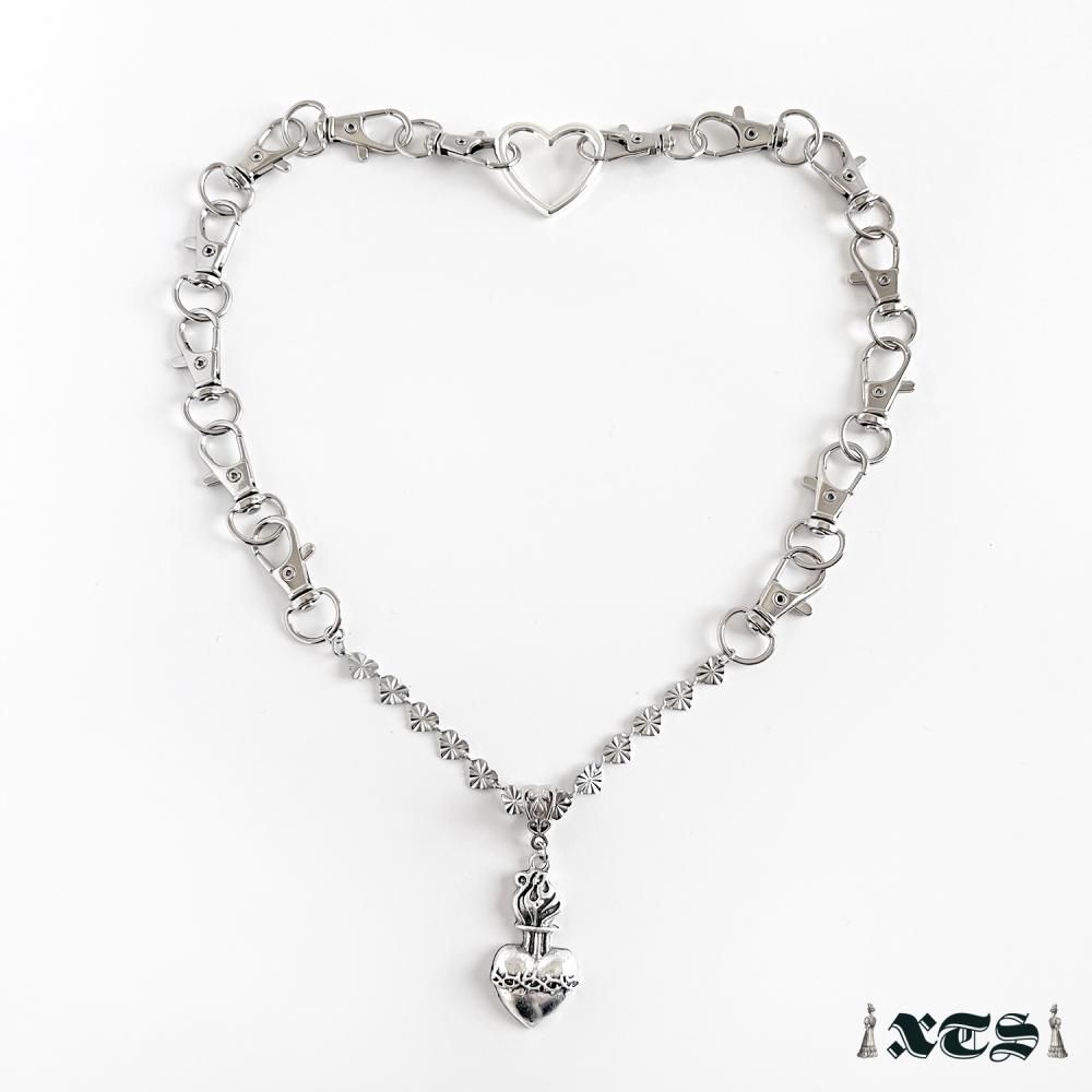 XTS ハート コラソン チェーン ネックレス SILVER TS0293