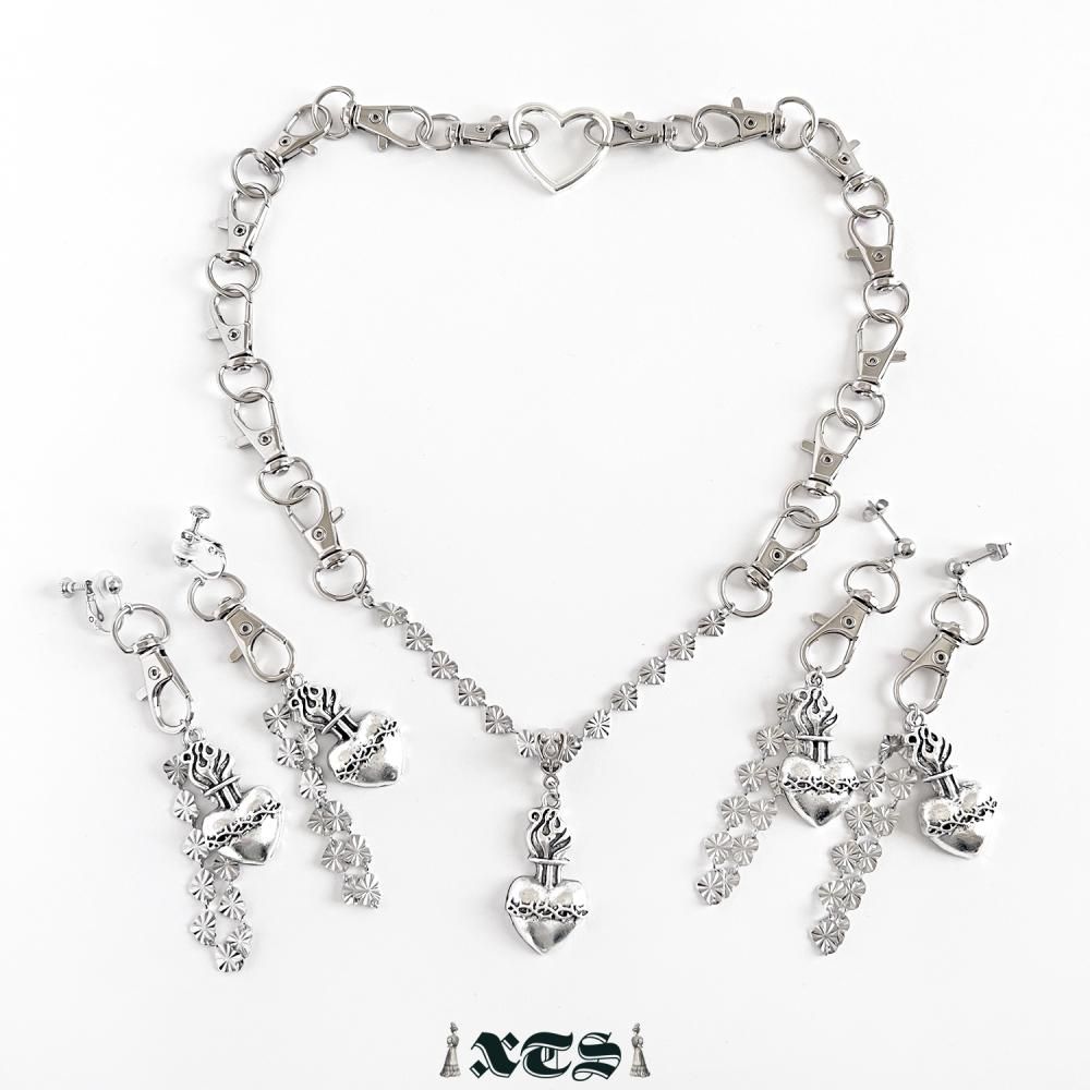 XTS ハート コラソン チェーン ネックレス SILVER TS0293