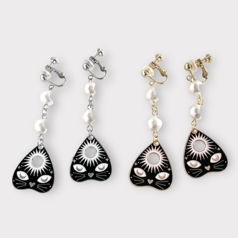 XTS Cat Planchette Earrings Single Cat GOLD SILVER TS0297