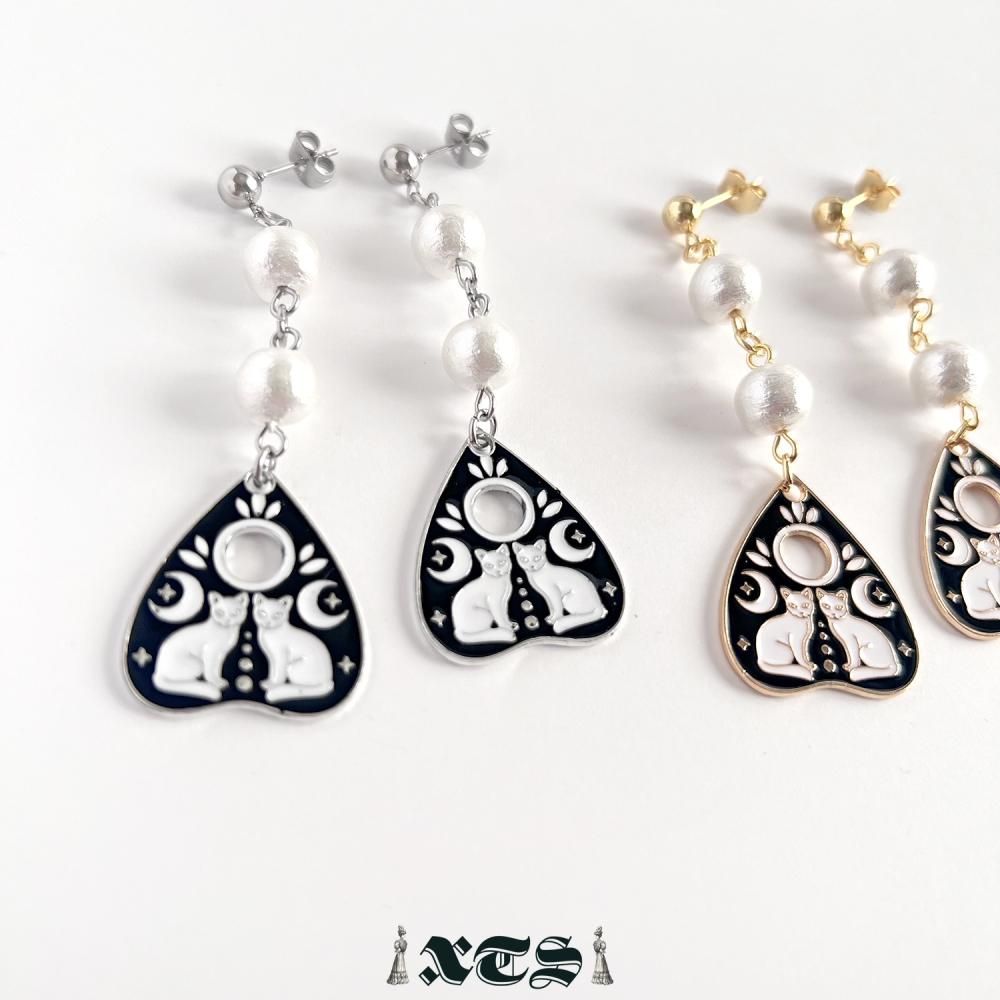 XTS Cat Planchette ピアス ツインキャット GOLD SILVER TS0298