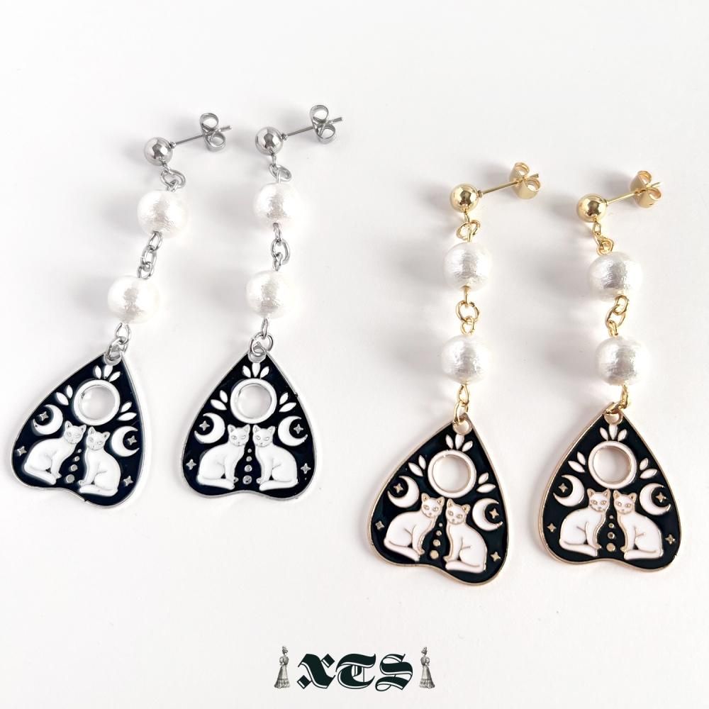 XTS Cat Planchette ピアス ツインキャット GOLD SILVER TS0298