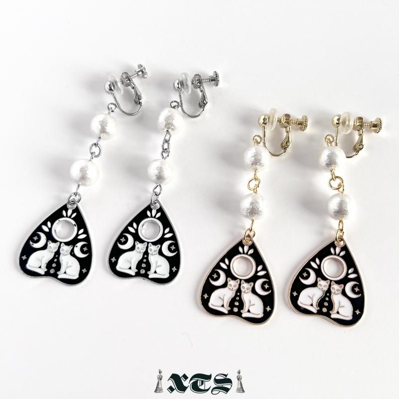 XTS Cat Planchette イヤリング ツインキャット GOLD SILVER TS0299