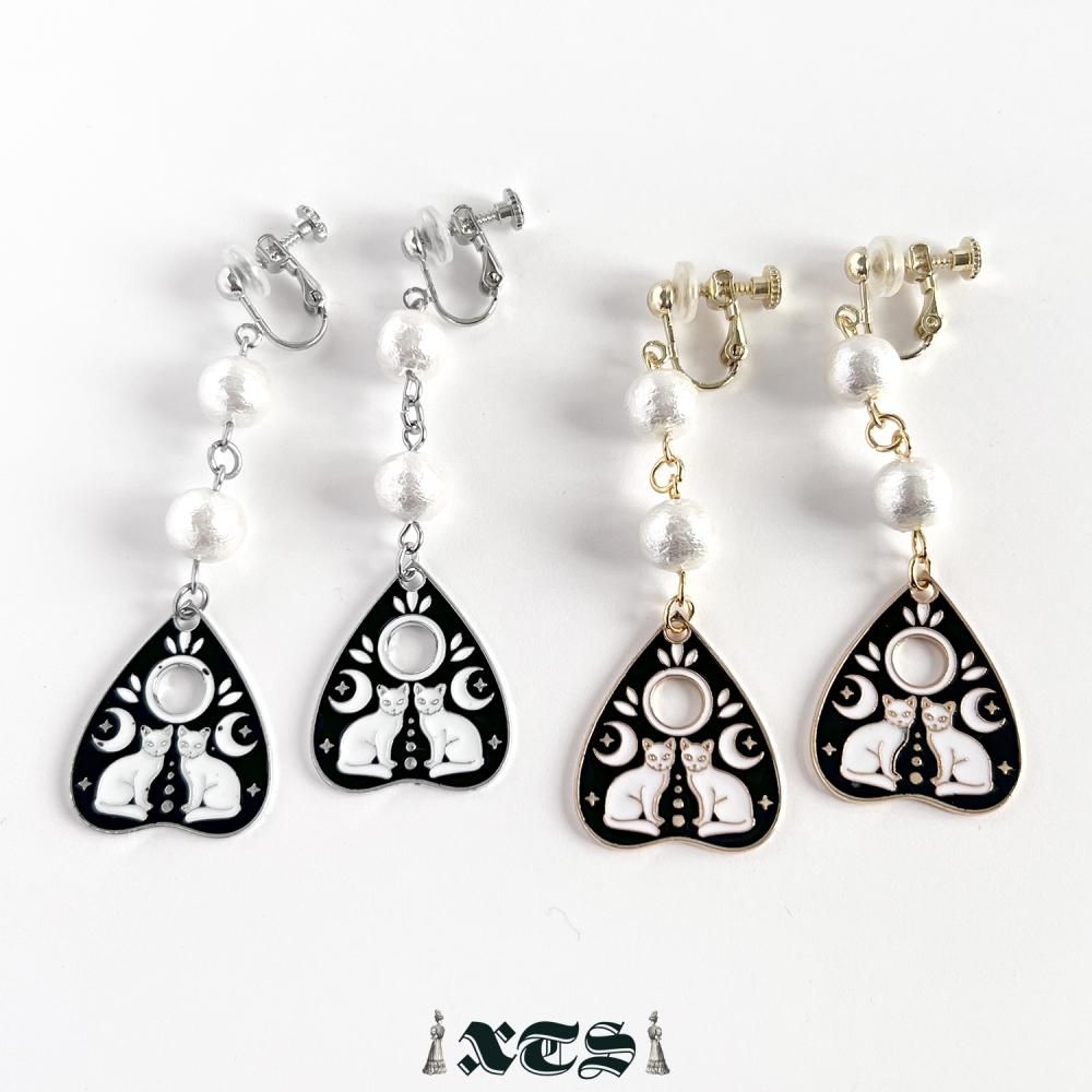 XTS Cat Planchette イヤリング ツインキャット GOLD SILVER TS0299