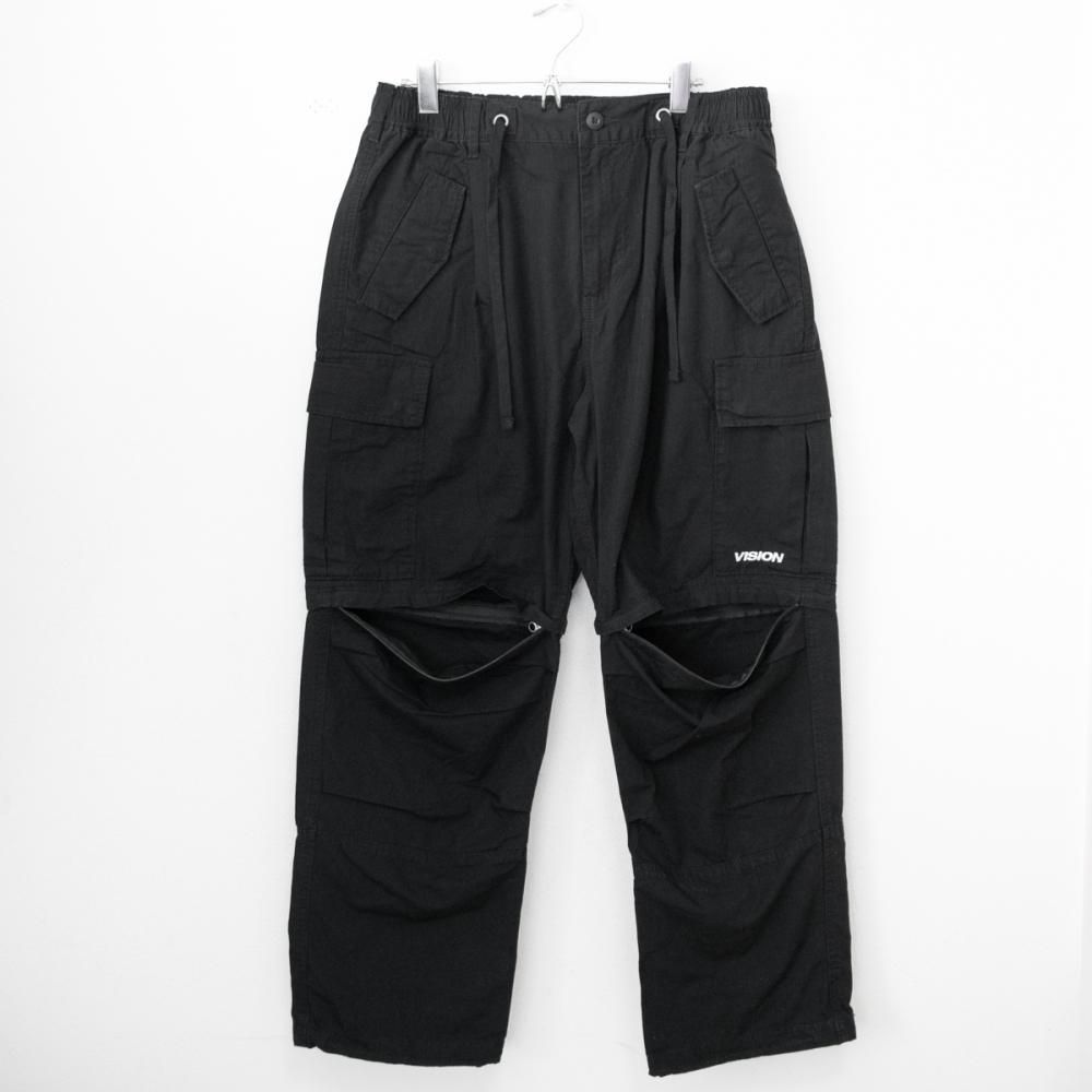 VISION STREET WEAR リップストップカーゴ ZIPOFF パンツ BLACK