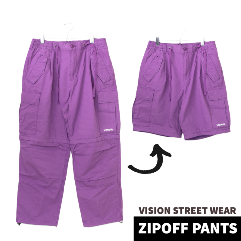 VISION STREET WEAR Ripstop Cargo Zipoff Pants PURPLE