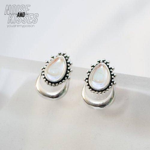 Tear Drop Stone ピアス SILVER
