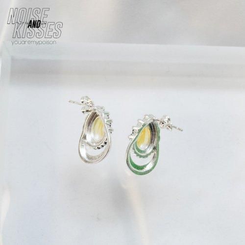 Tear Drop Stone ピアス SILVER