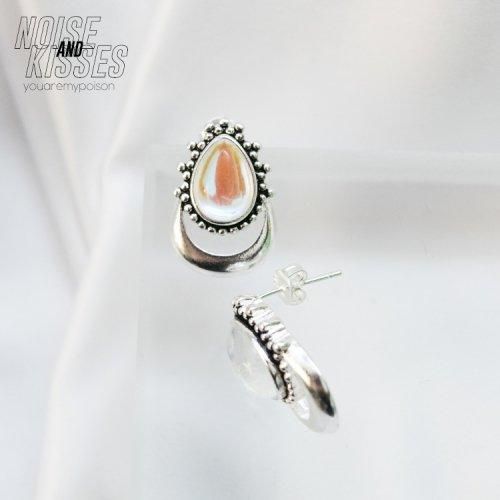 Tear Drop Stone ピアス SILVER