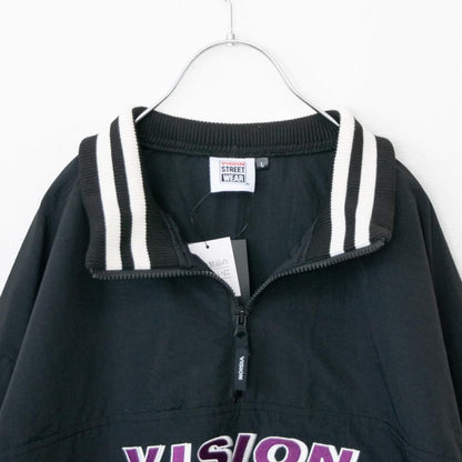 VISION STREET WEAR ＜ユニセックス＞ハーフZIPナイロンプルオーバー BLACK