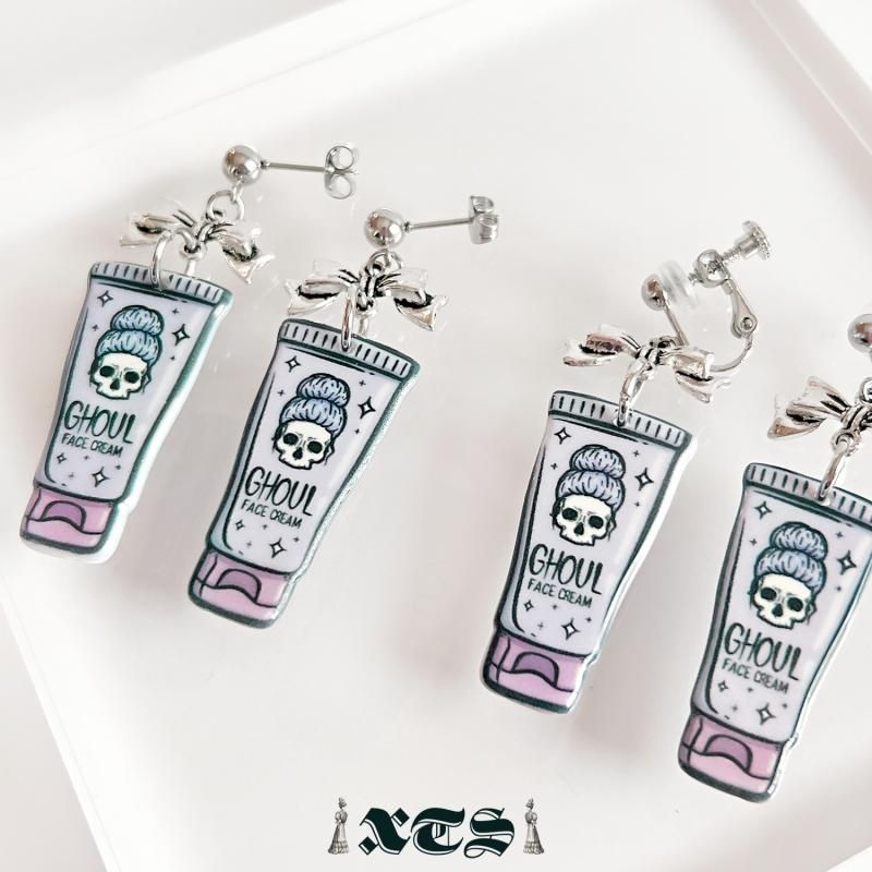 XTS Cat Face Cream ピアス イヤリング TS0300