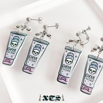 XTS Cat Face Cream ピアス イヤリング TS0300