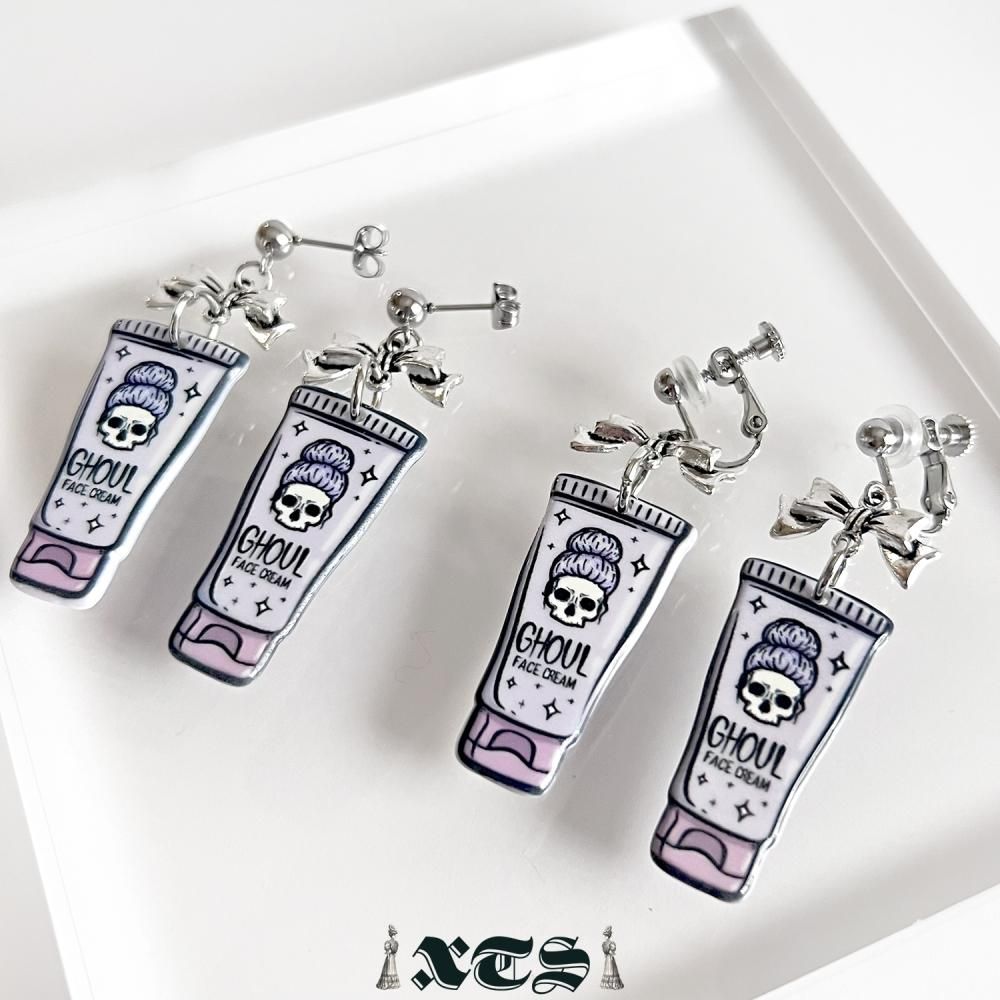 XTS Cat Face Cream ピアス イヤリング TS0300