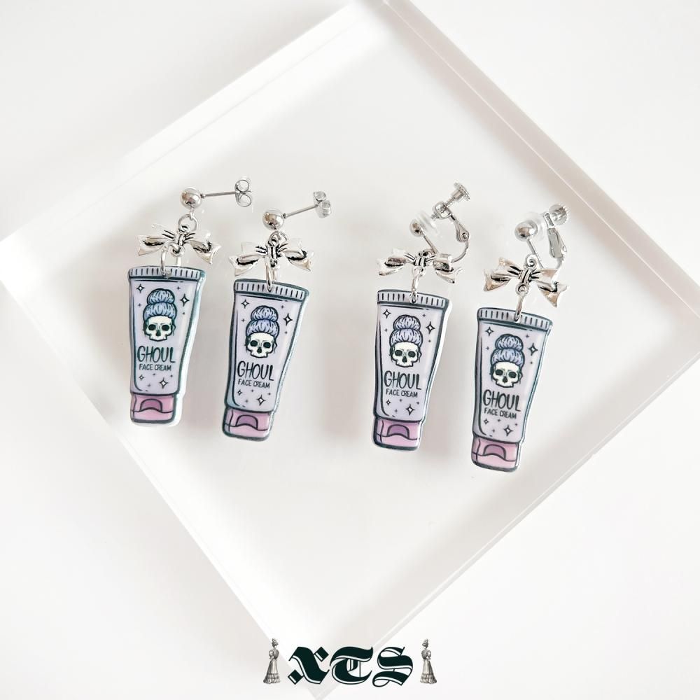 XTS Cat Face Cream ピアス イヤリング TS0300