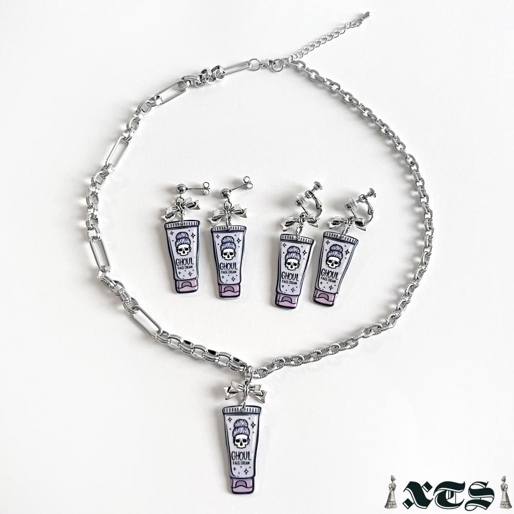 XTS Cat Face Cream ピアス イヤリング TS0300