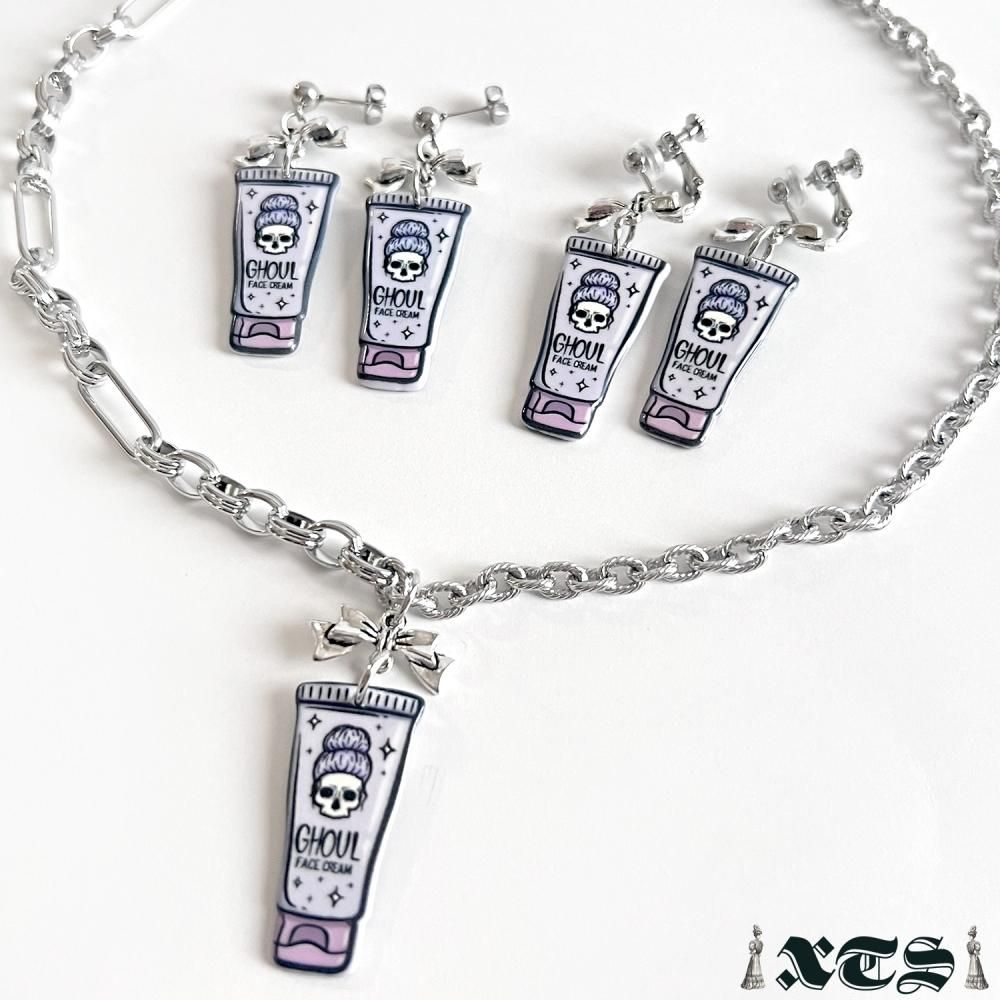 XTS Cat Face Cream ピアス イヤリング TS0300