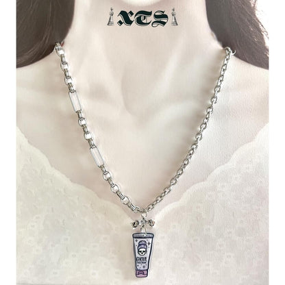 XTS Cat Face Cream チェーンネックレス TS0301