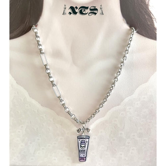 XTS Cat Face Cream チェーンネックレス TS0301