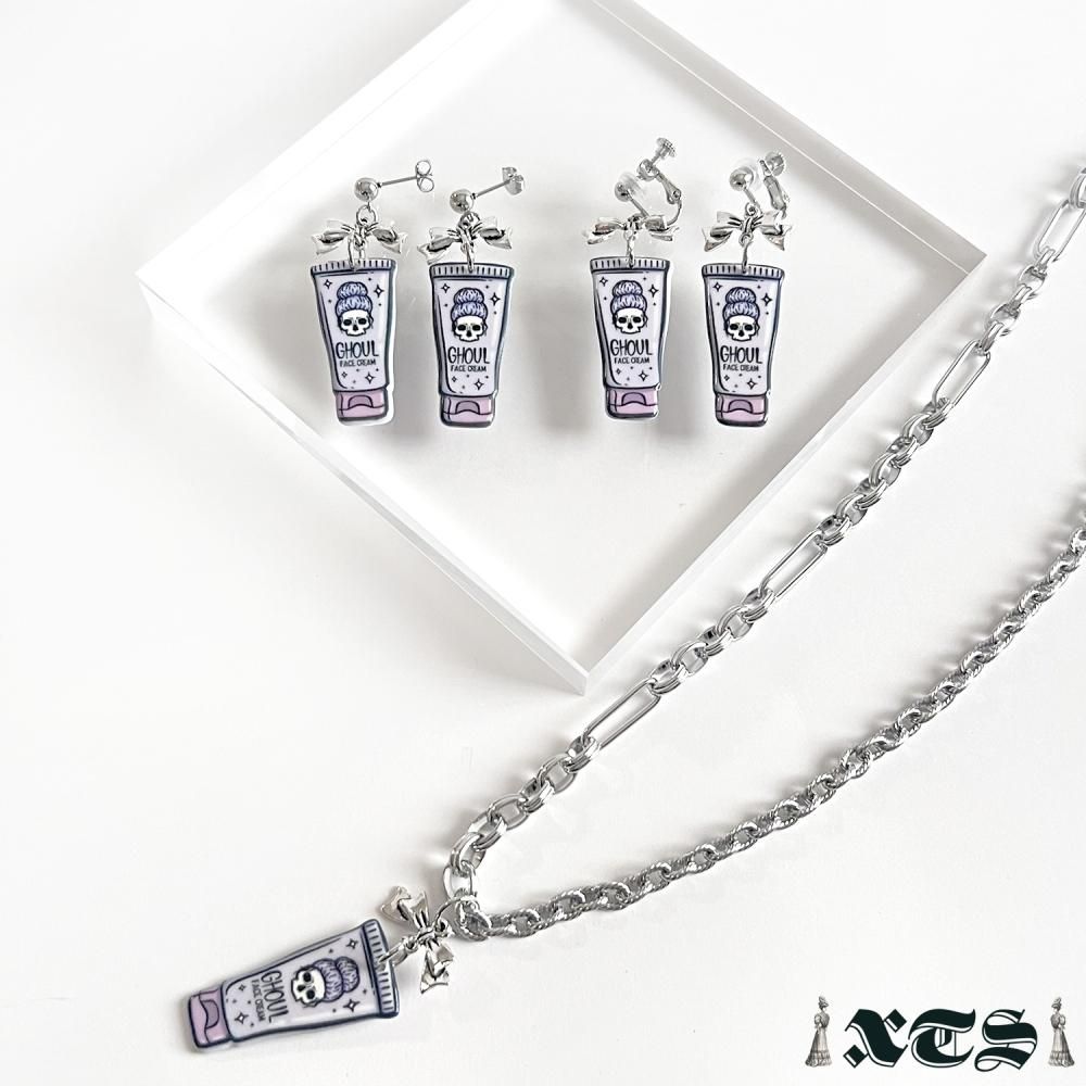 XTS Cat Face Cream チェーンネックレス TS0301